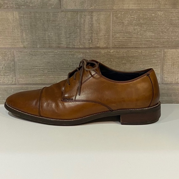 Cole Haan Mens Lenox Hill British Tan Cap Toe Lace Up Dress Oxfords Size 12 M - Picture 7 of 13